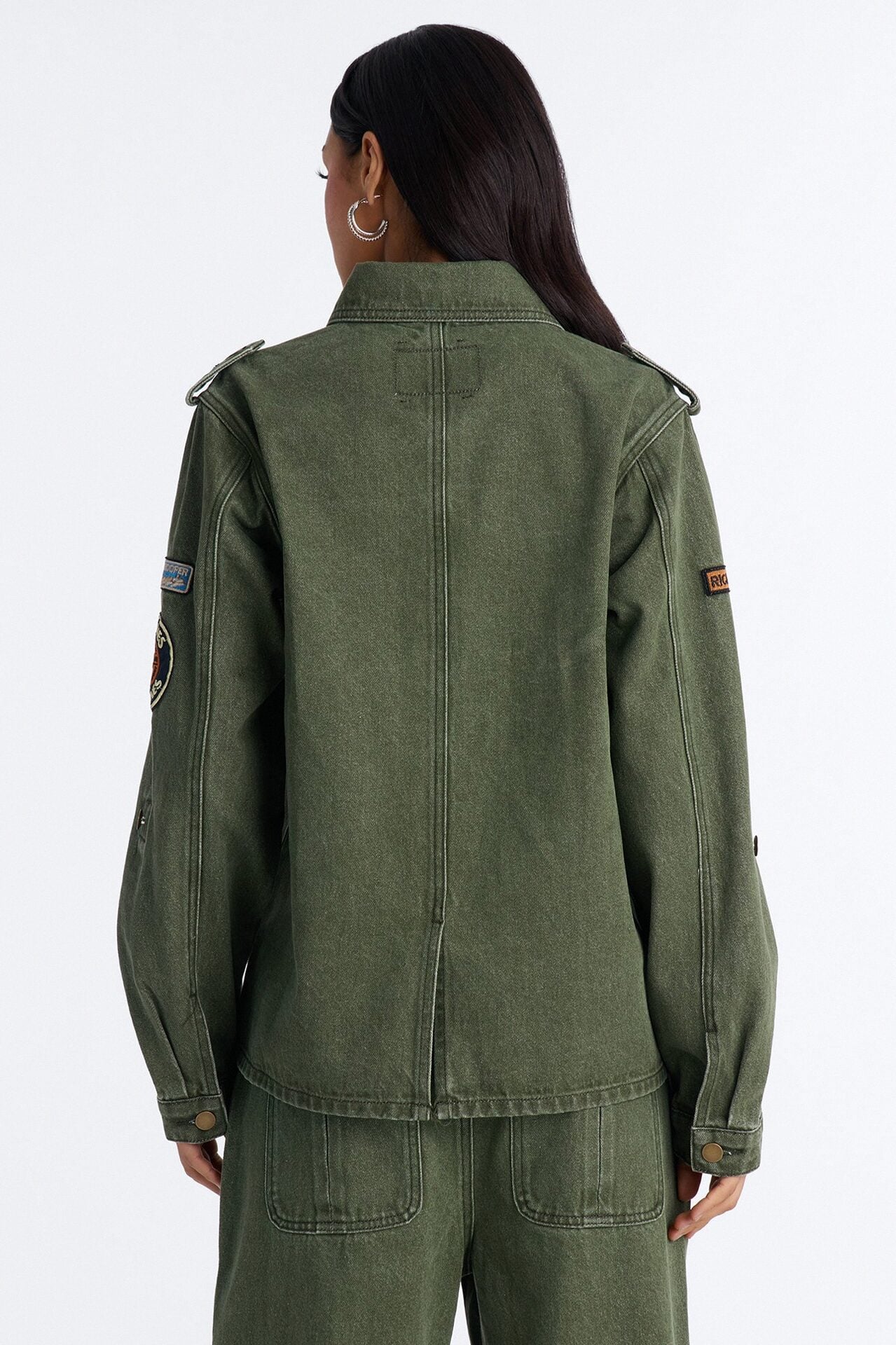 First Ranker Denim Shacket - Olive image 5