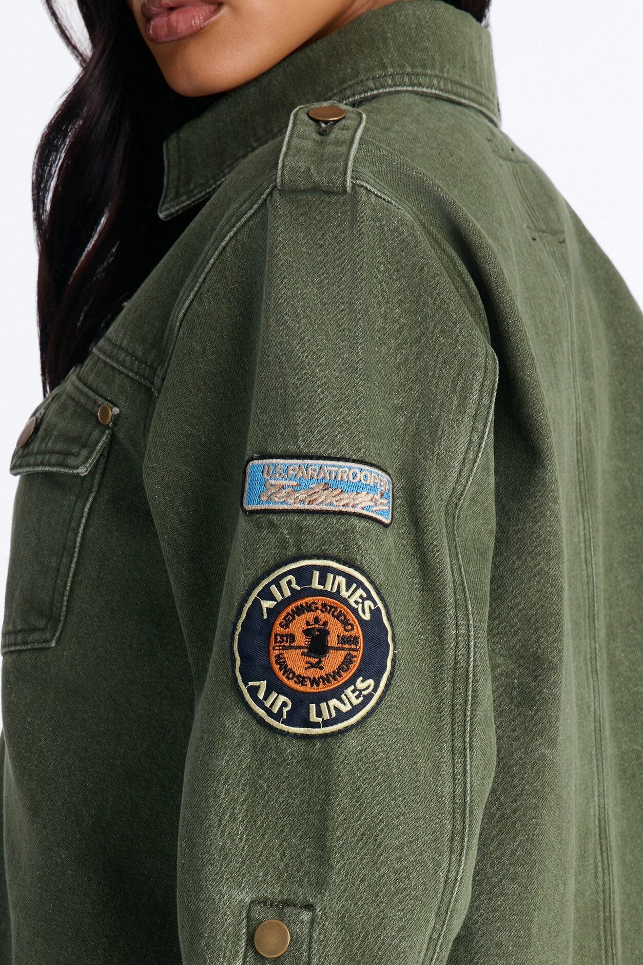 First Ranker Denim Shacket - Olive image 4