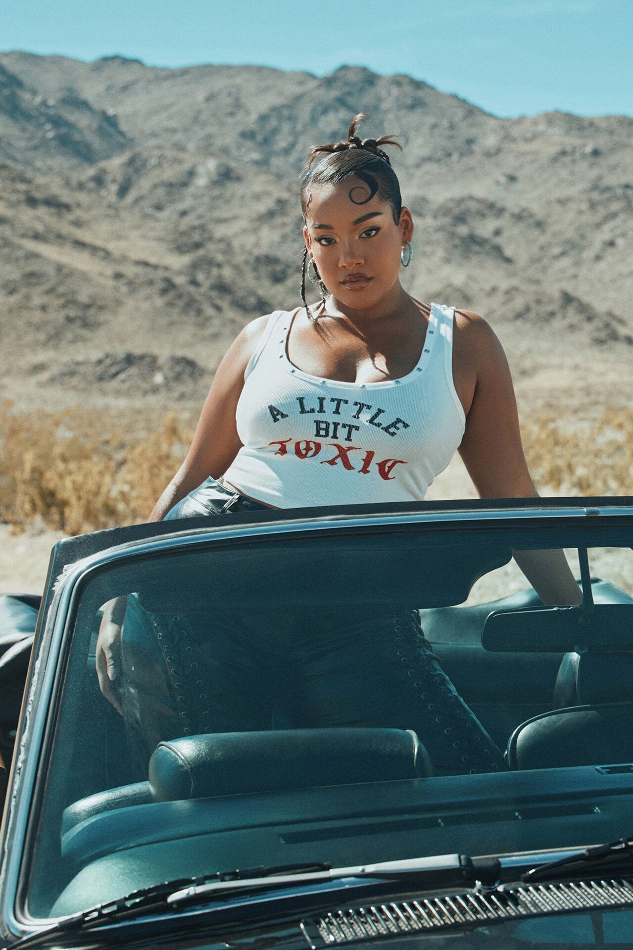 A Little Bit Toxic Studded Tank Top - White image 8