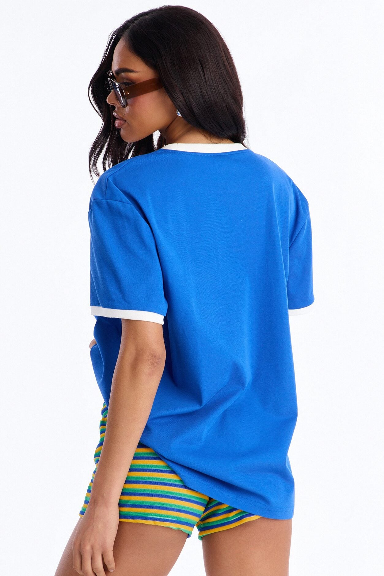 Greece Oversized Ringer Tee - Blue image 4