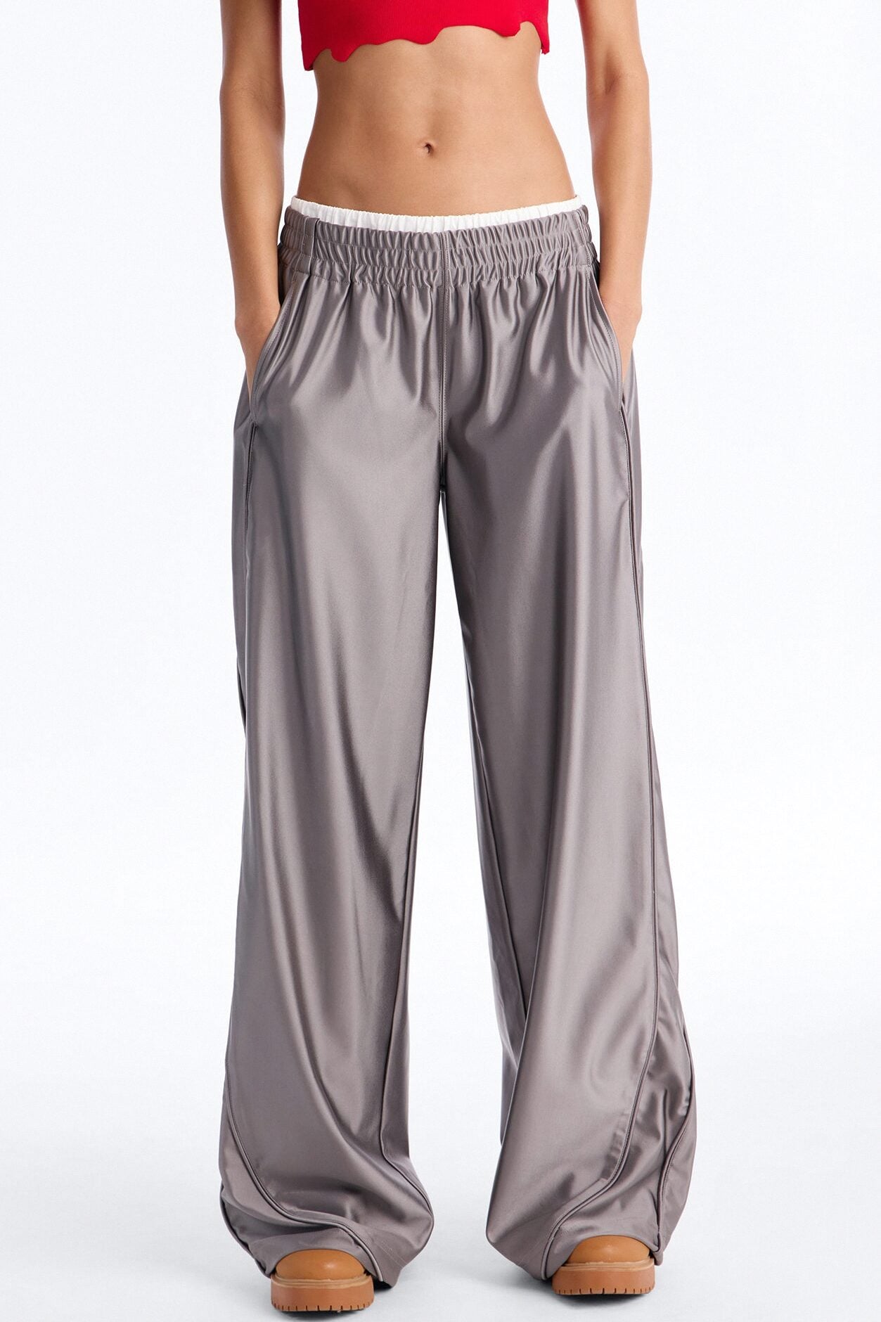 Different Wavelength Low Rise Double Waistband Pant 33″ - Grey image 2