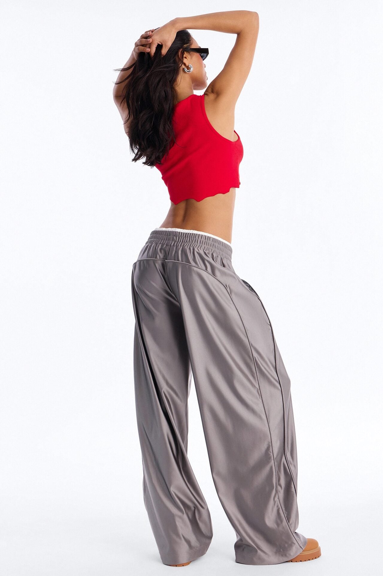 Different Wavelength Low Rise Double Waistband Pant 33″ - Grey image 4