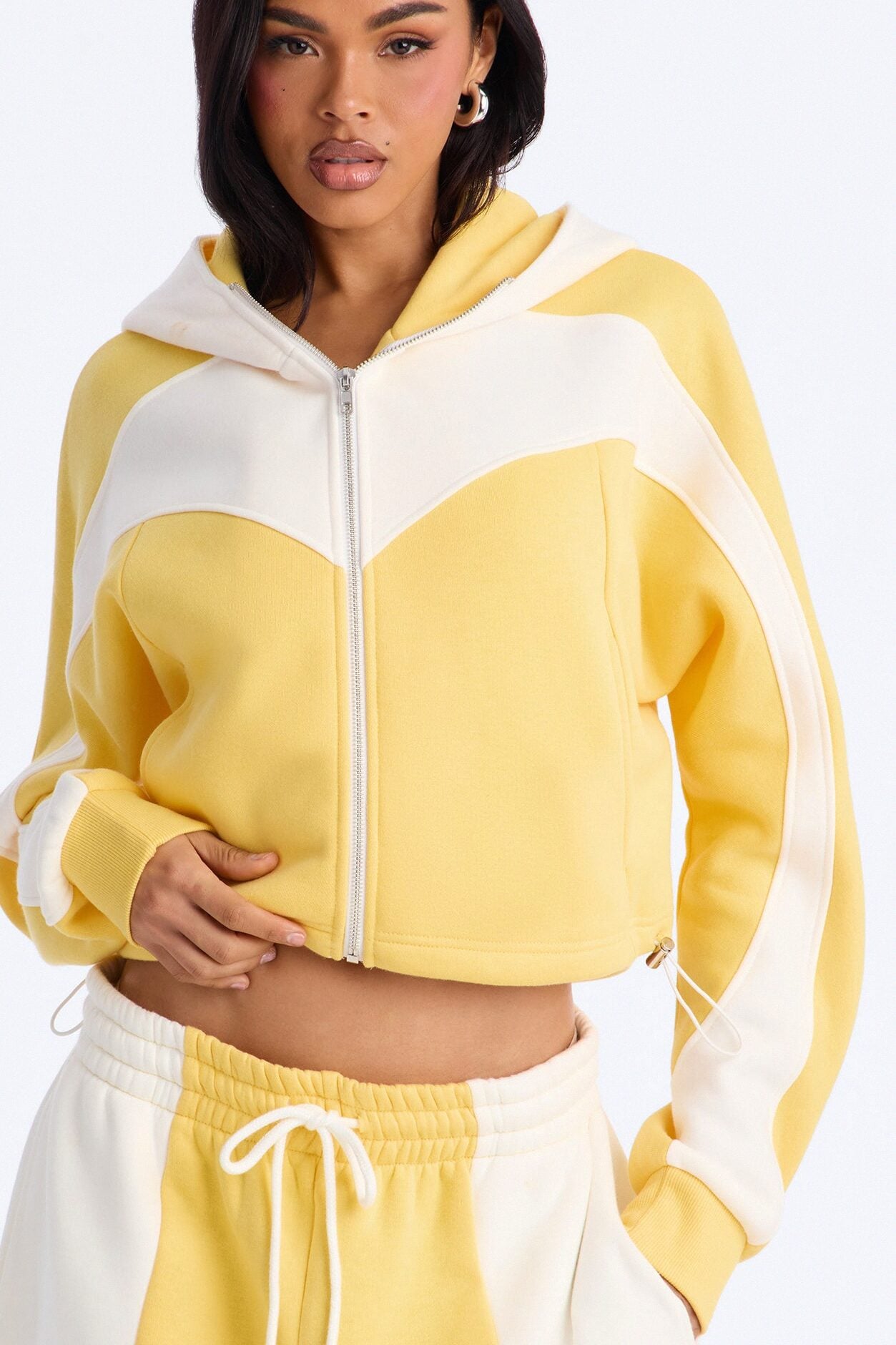 Comfort Coded Fleece Zip Up Hoodie - Yellow image 3