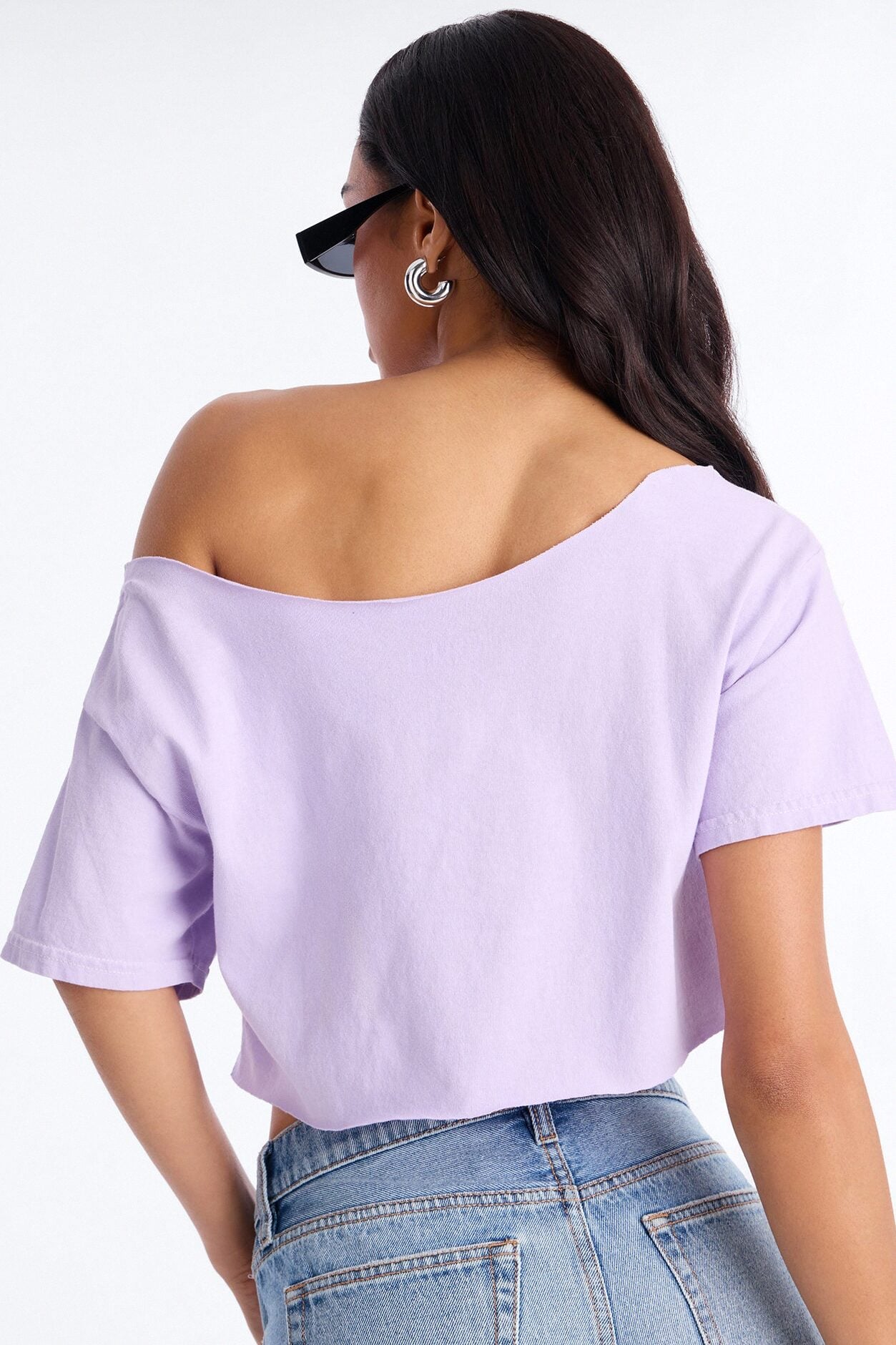 Nirvana Utero Off Shoulder Cropped Tee - Lavender image 5