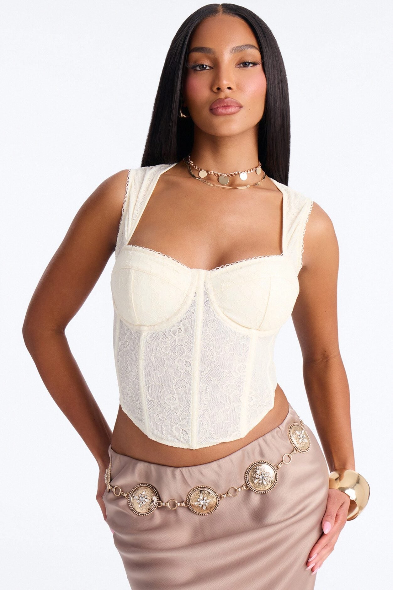 Floral Spark Chain Belt - Gold image 2