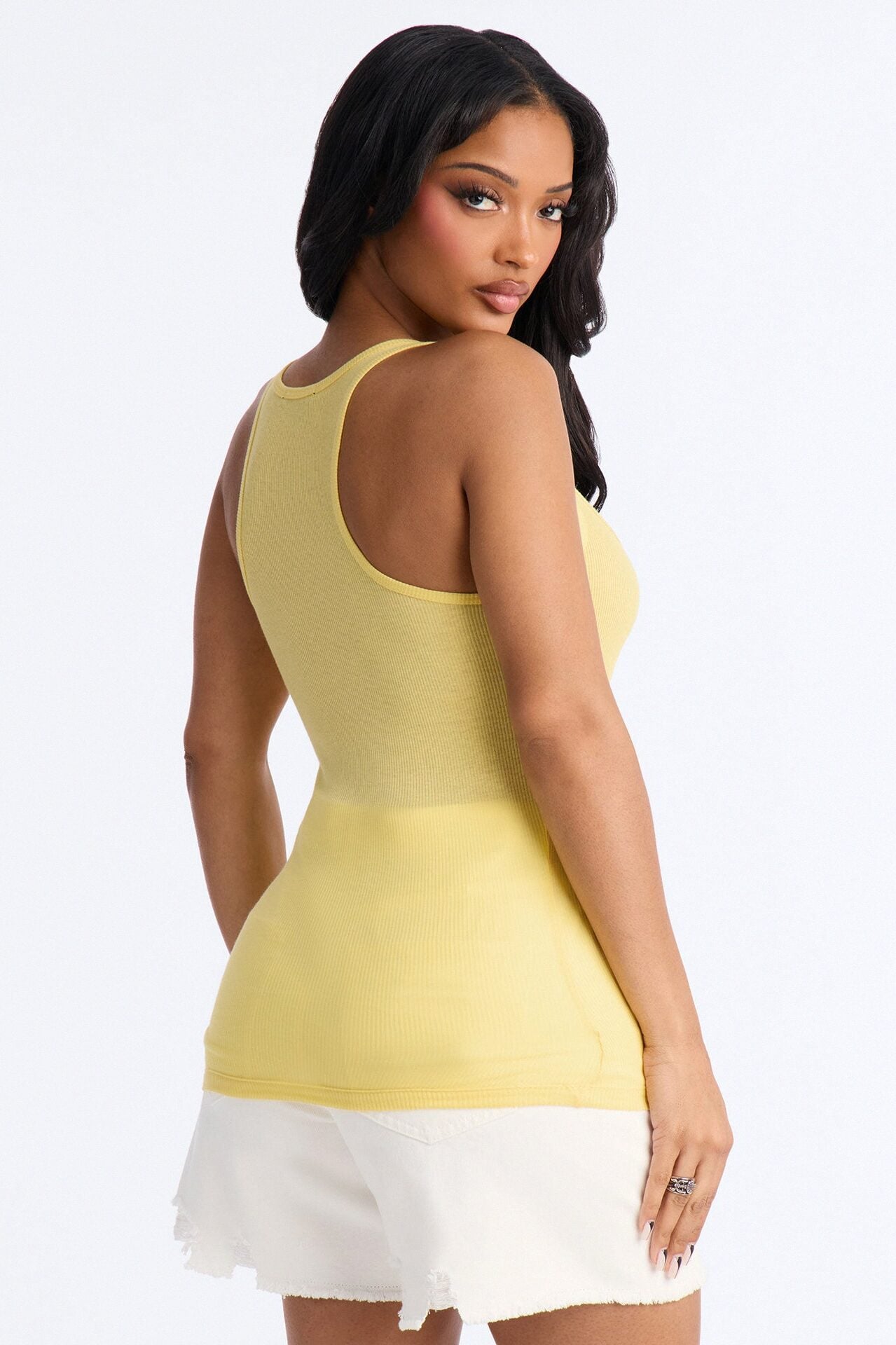 Zoey Racer Back Tank - Butter Yellow image 3