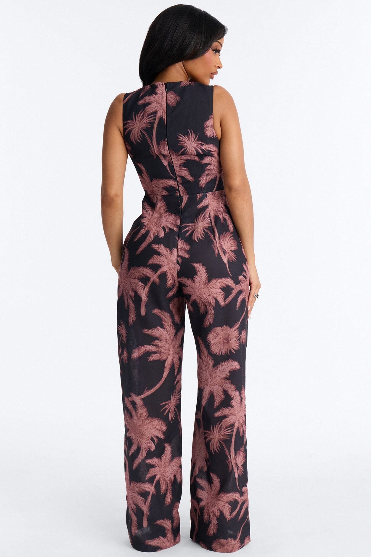 Off To Sunset Linen Jumpsuit - Black image 4