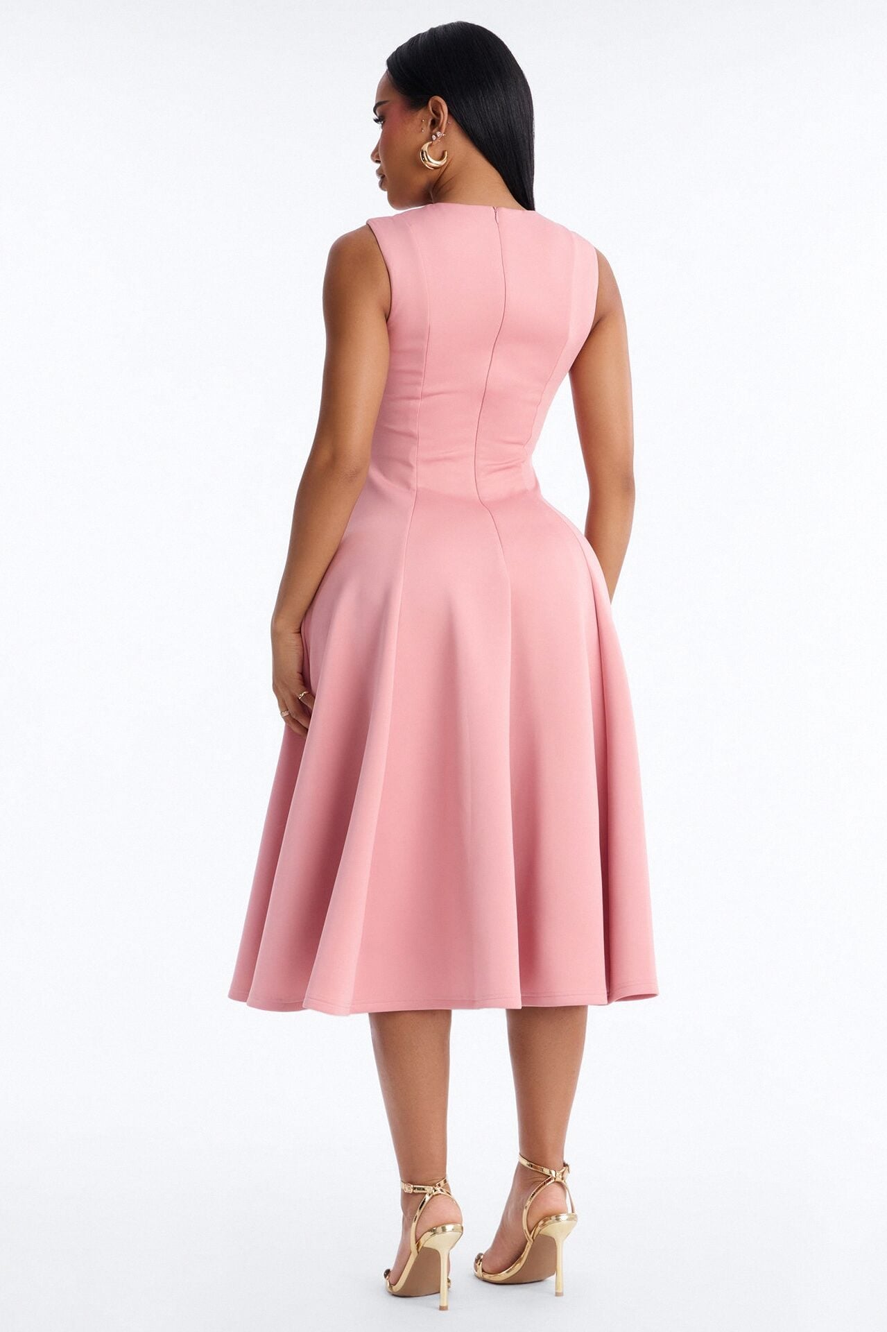 Mallie A Line Midi Dress - Mauve image 4