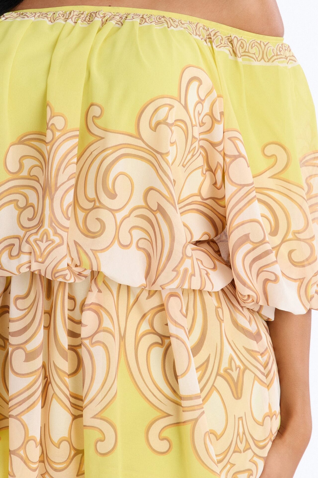 Imani One Shoulder Chiffon Mini Dress - Yellow image 3