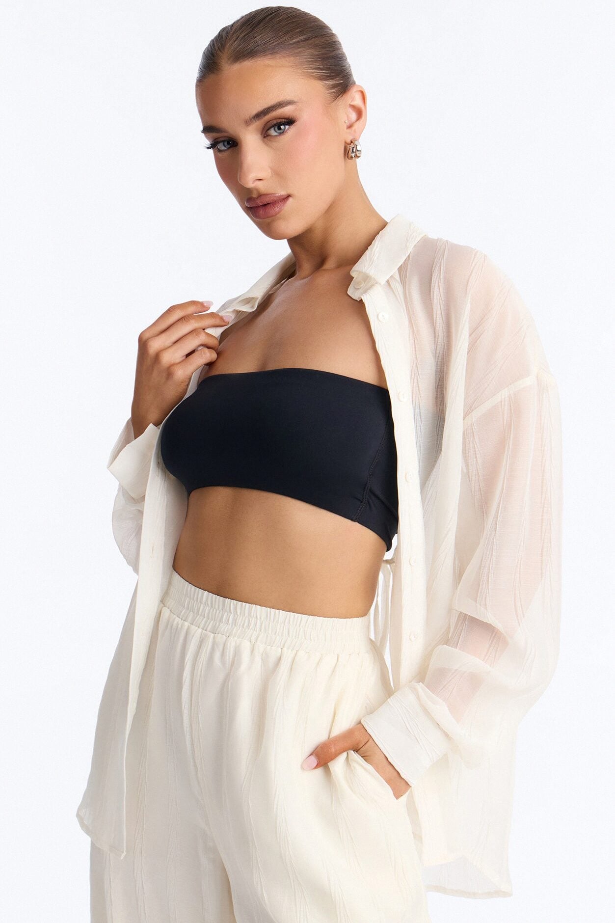 She's So Sheer Pant Set - Ivory image 2