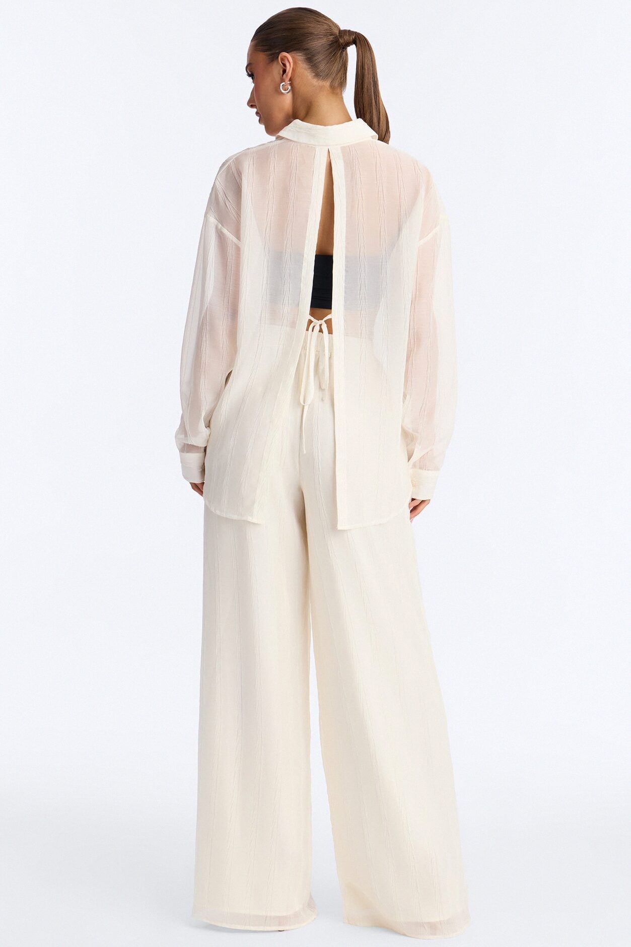 She's So Sheer Pant Set - Ivory image 4