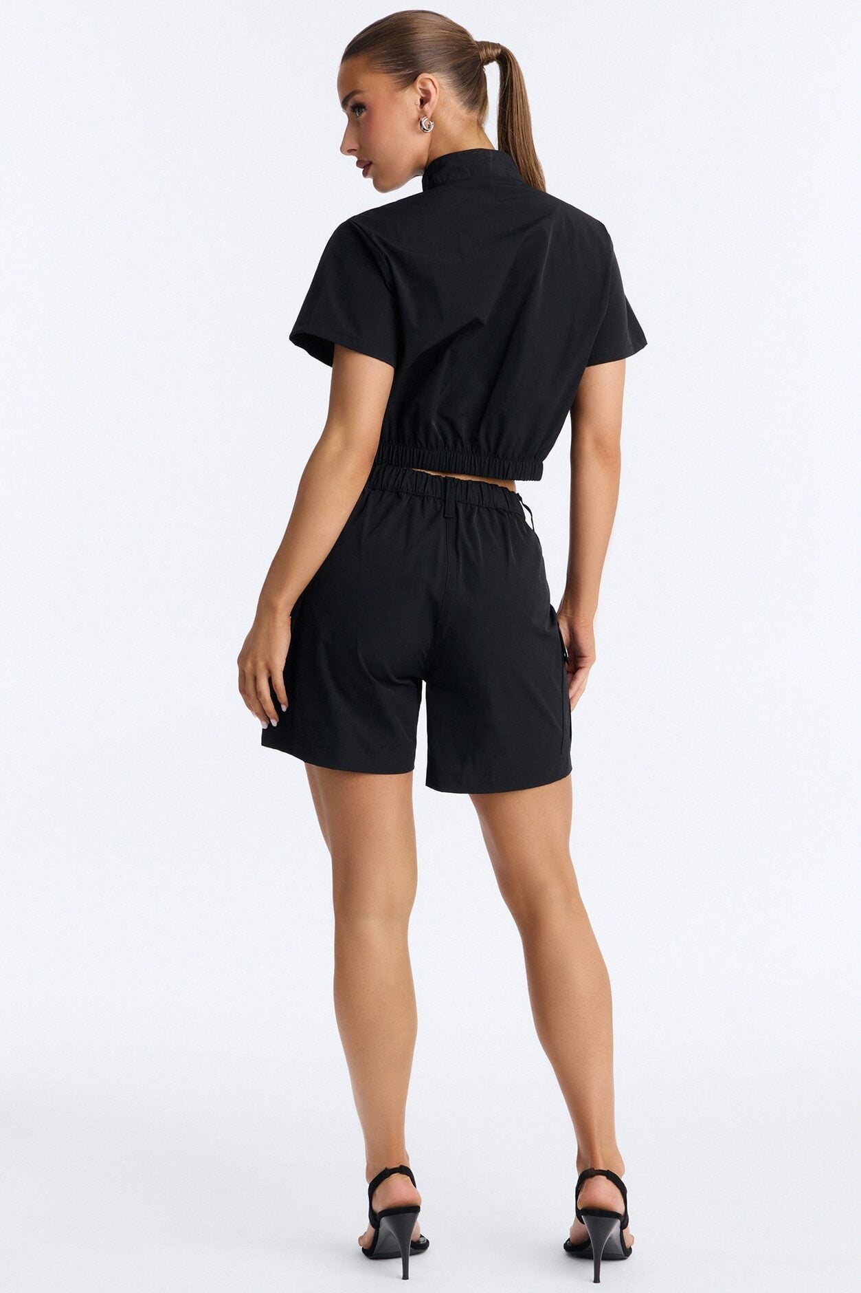 Nessa Nylon Cargo Short Set - Black image 4
