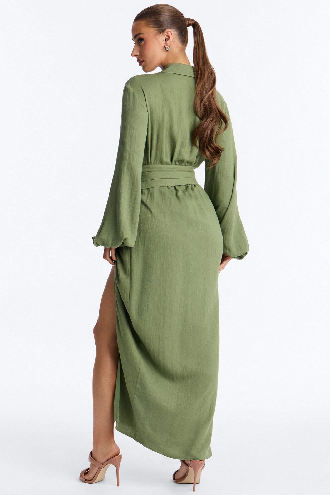 Tiana Shirt Maxi Dress - Olive image 4