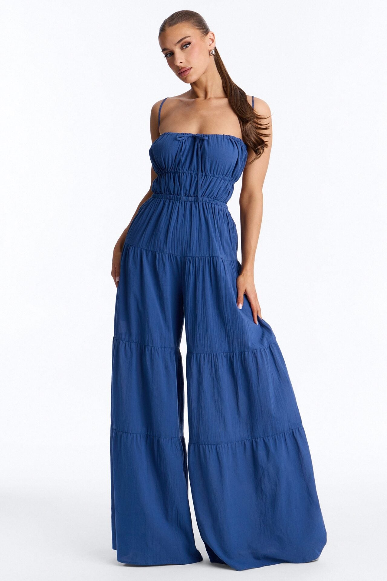 On A Getaway Wide Leg Jumpsuit - Denim image 2