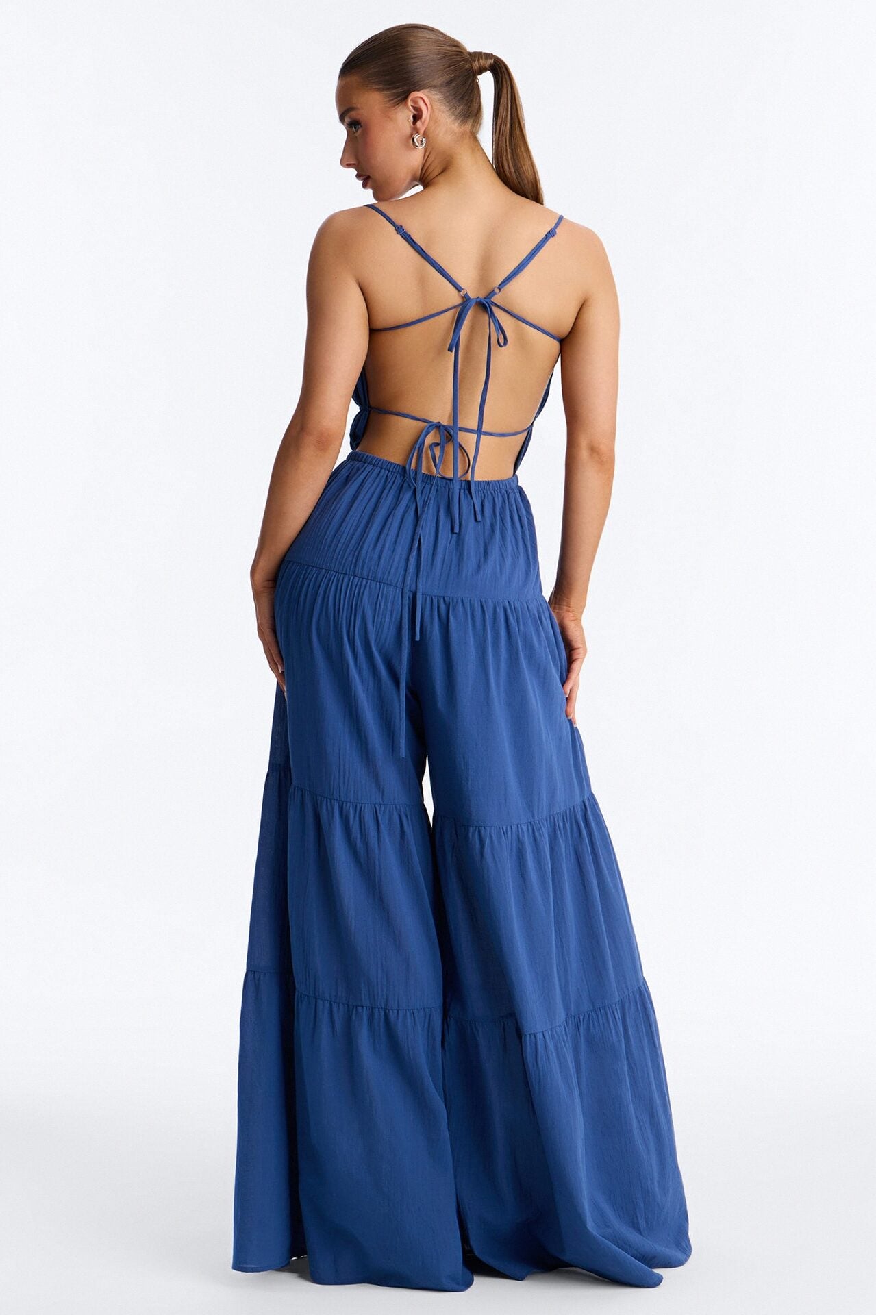 On A Getaway Wide Leg Jumpsuit - Denim image 4