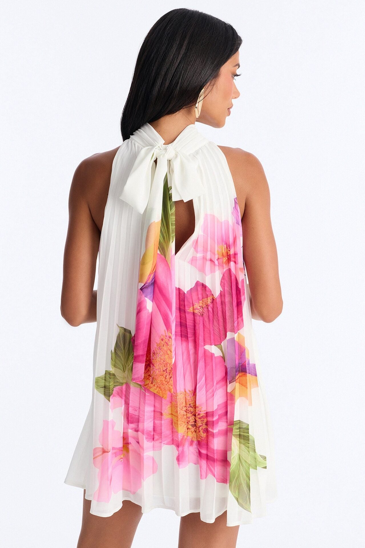 Juliana Sleeveless Chiffon Mini Dress - Ivory image 3