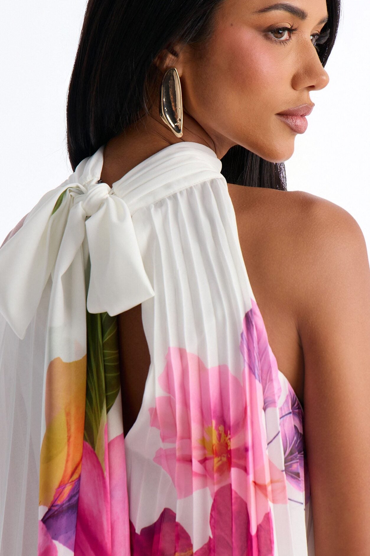 Juliana Sleeveless Chiffon Mini Dress - Ivory image 4