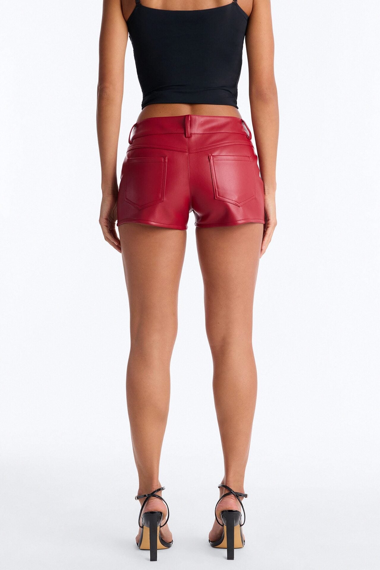 Seek And Destroy Faux Leather Short - Red image 4