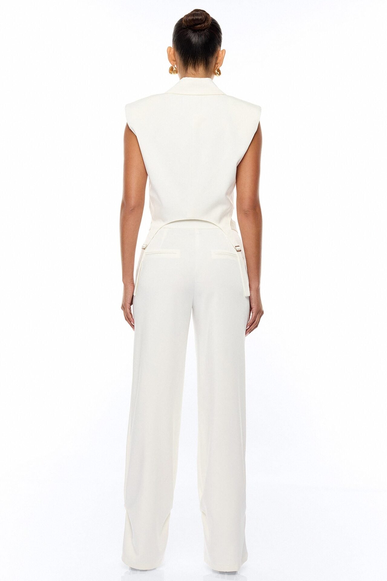 Jessika Satin Vest Pant Set - Ivory image 5