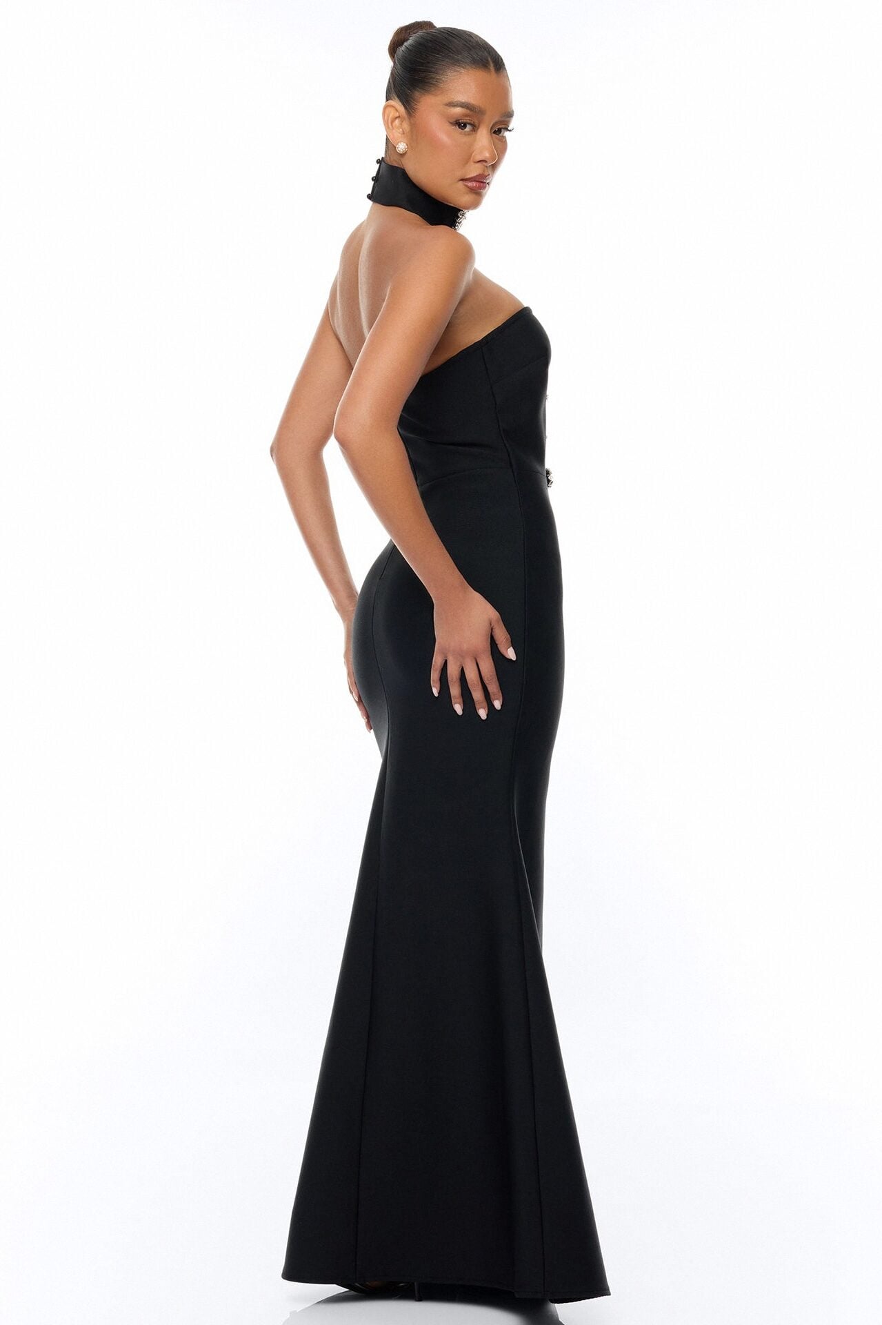 Brandi Choker Bandage Gown - Black image 4