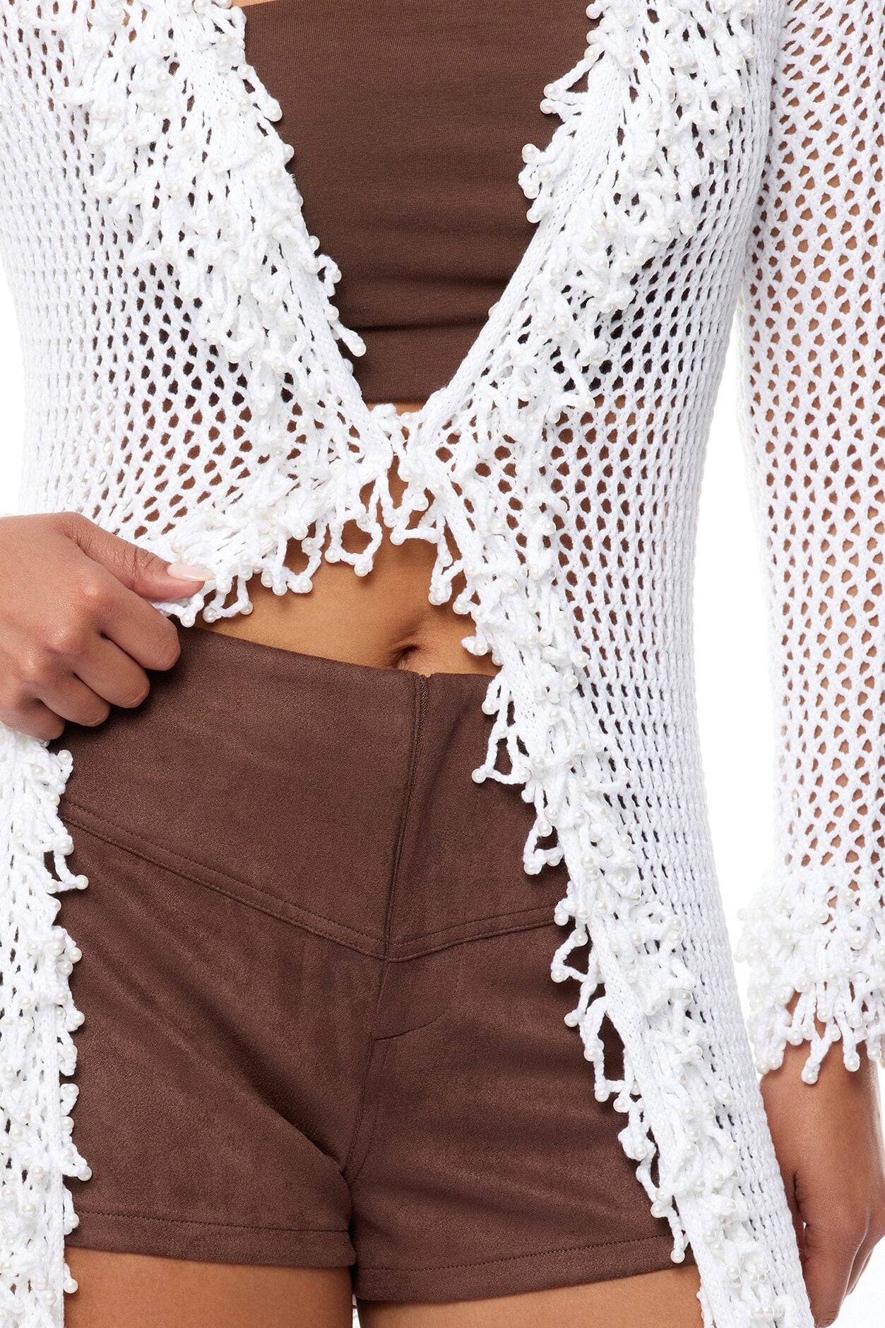 Siesta Crochet Maxi Cardigan - White image 4