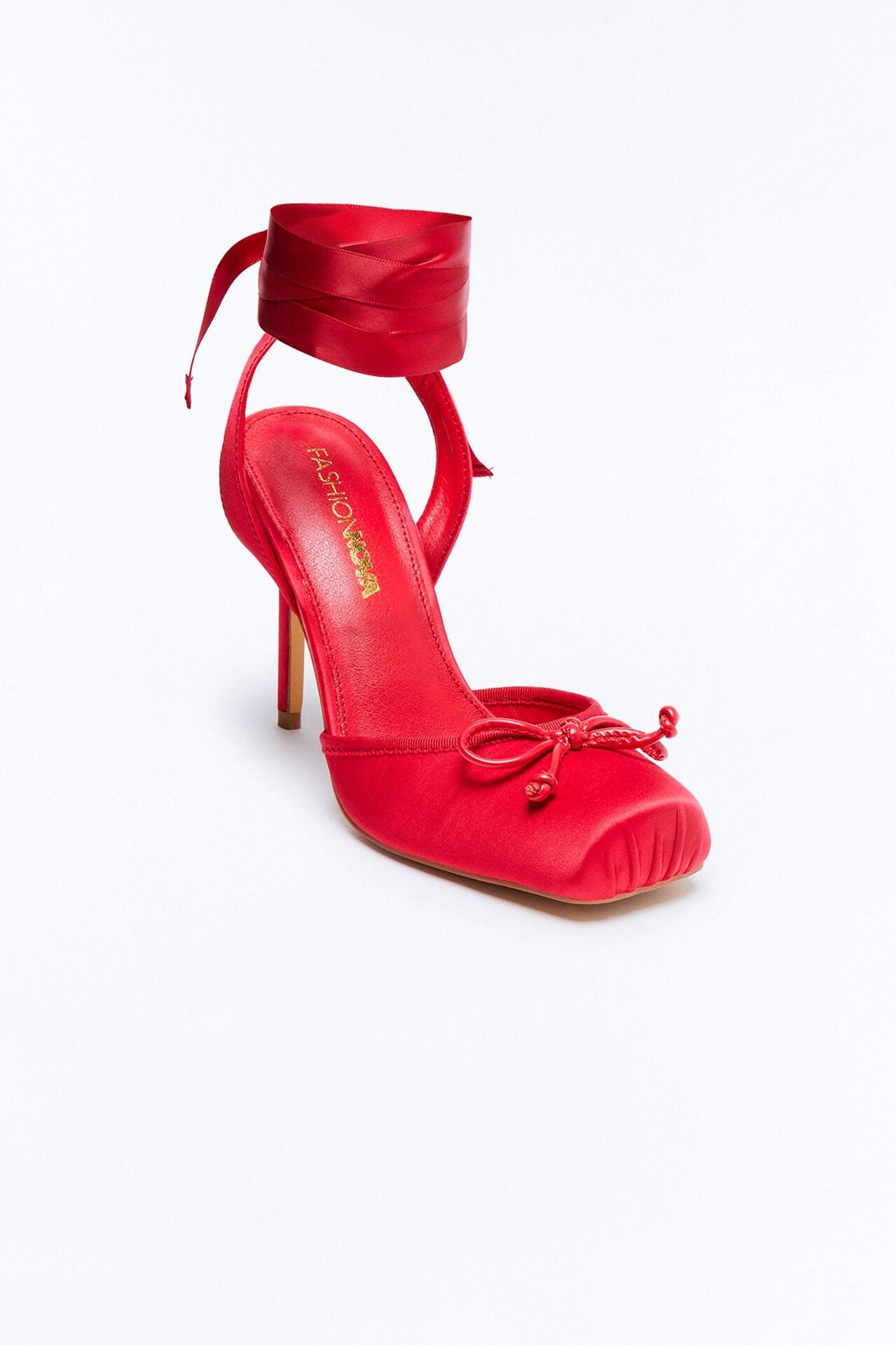 Pirouette Satin Ballet Pumps - Red image 2