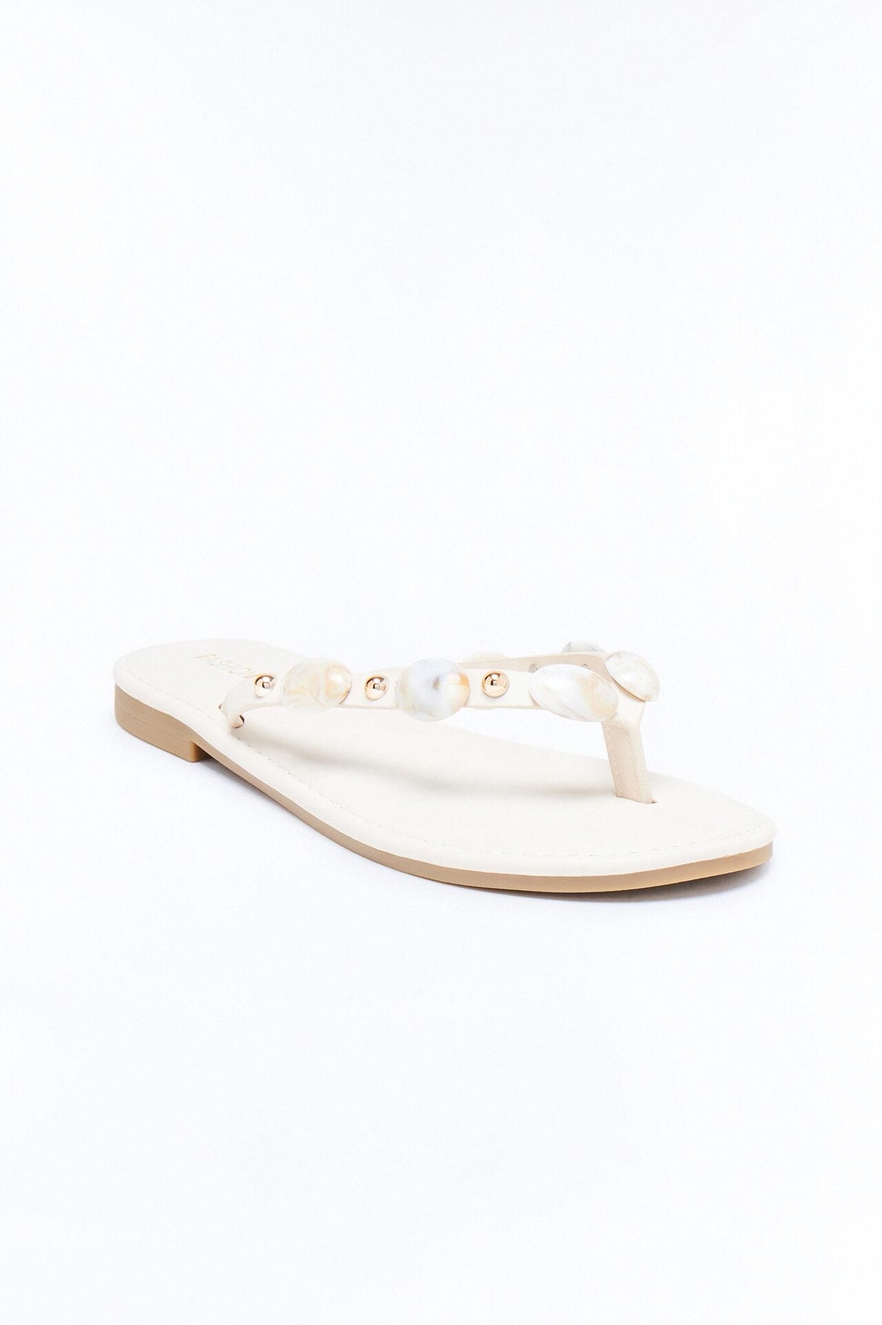 Amalfi Beaded Flip Flops - Ivory image 2