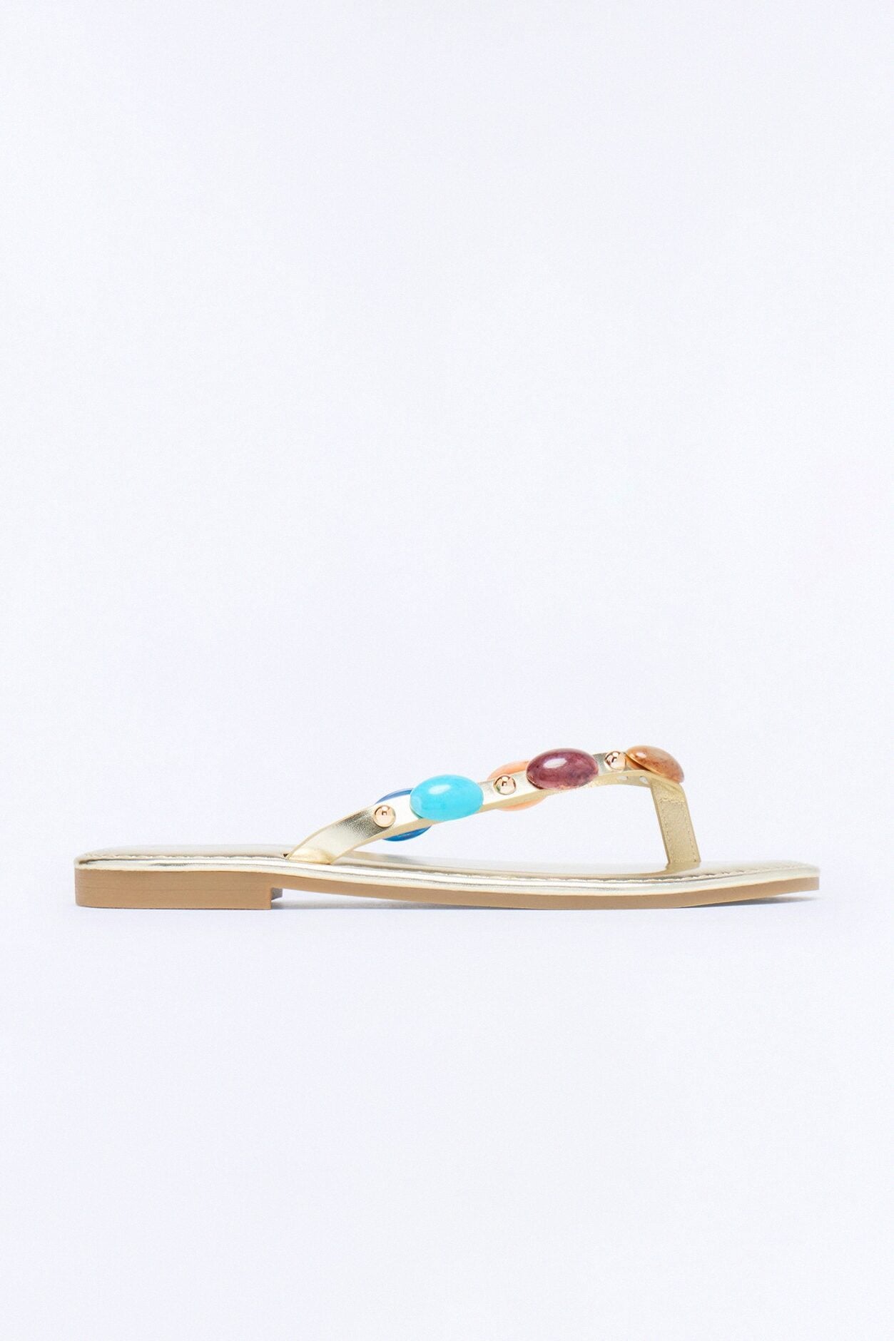 Amalfi Beaded Flip Flops - Gold image 4