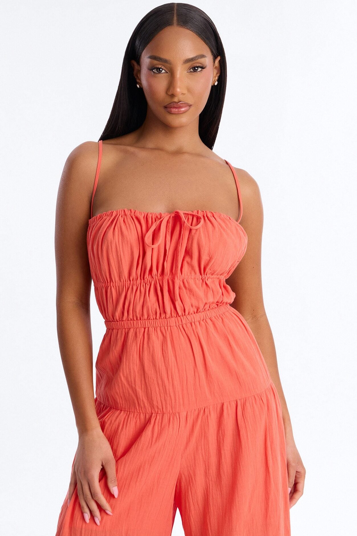 On A Getaway Wide Leg Jumpsuit - Orange image 2