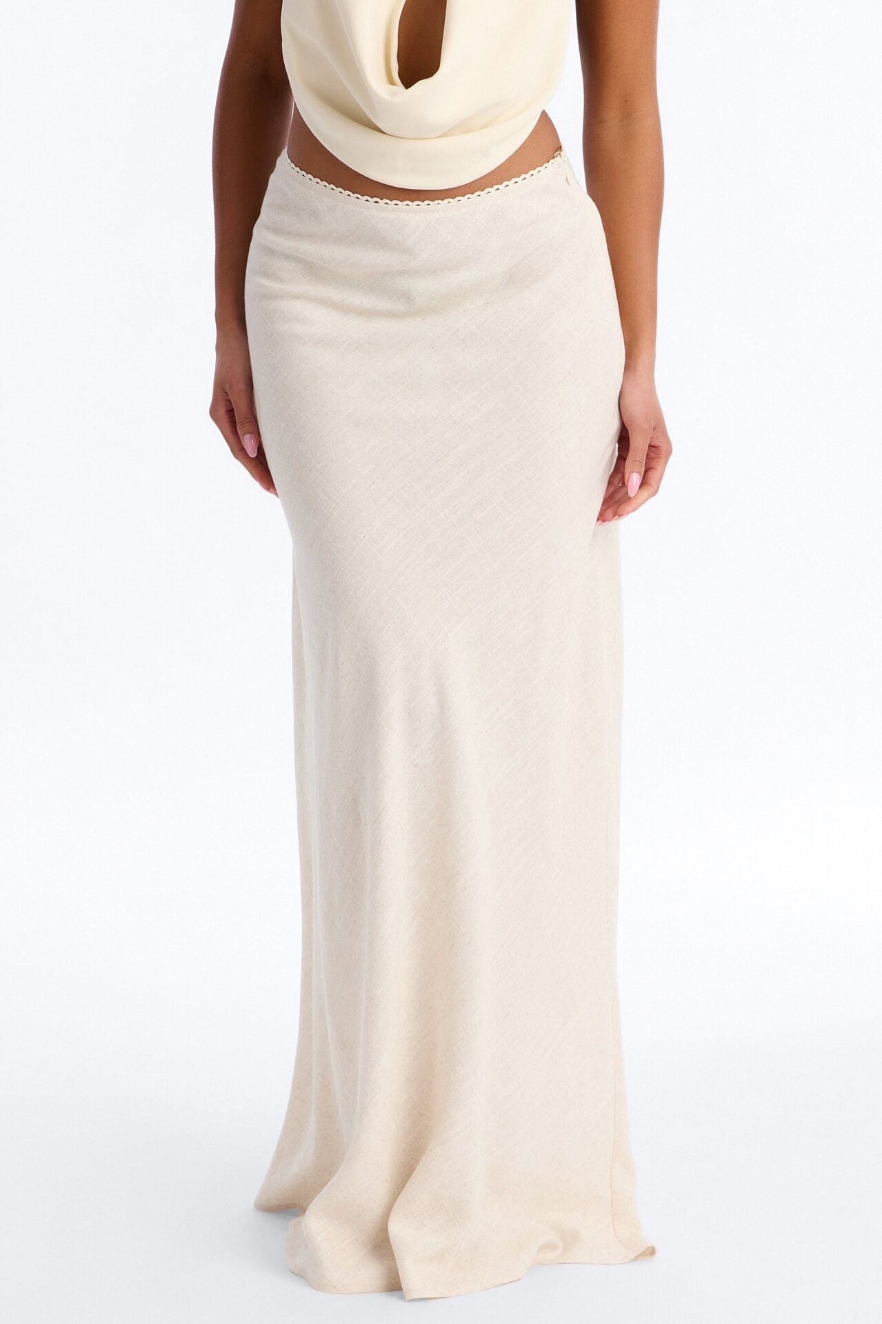Odette Linen Blend Maxi Skirt - Natural image 2