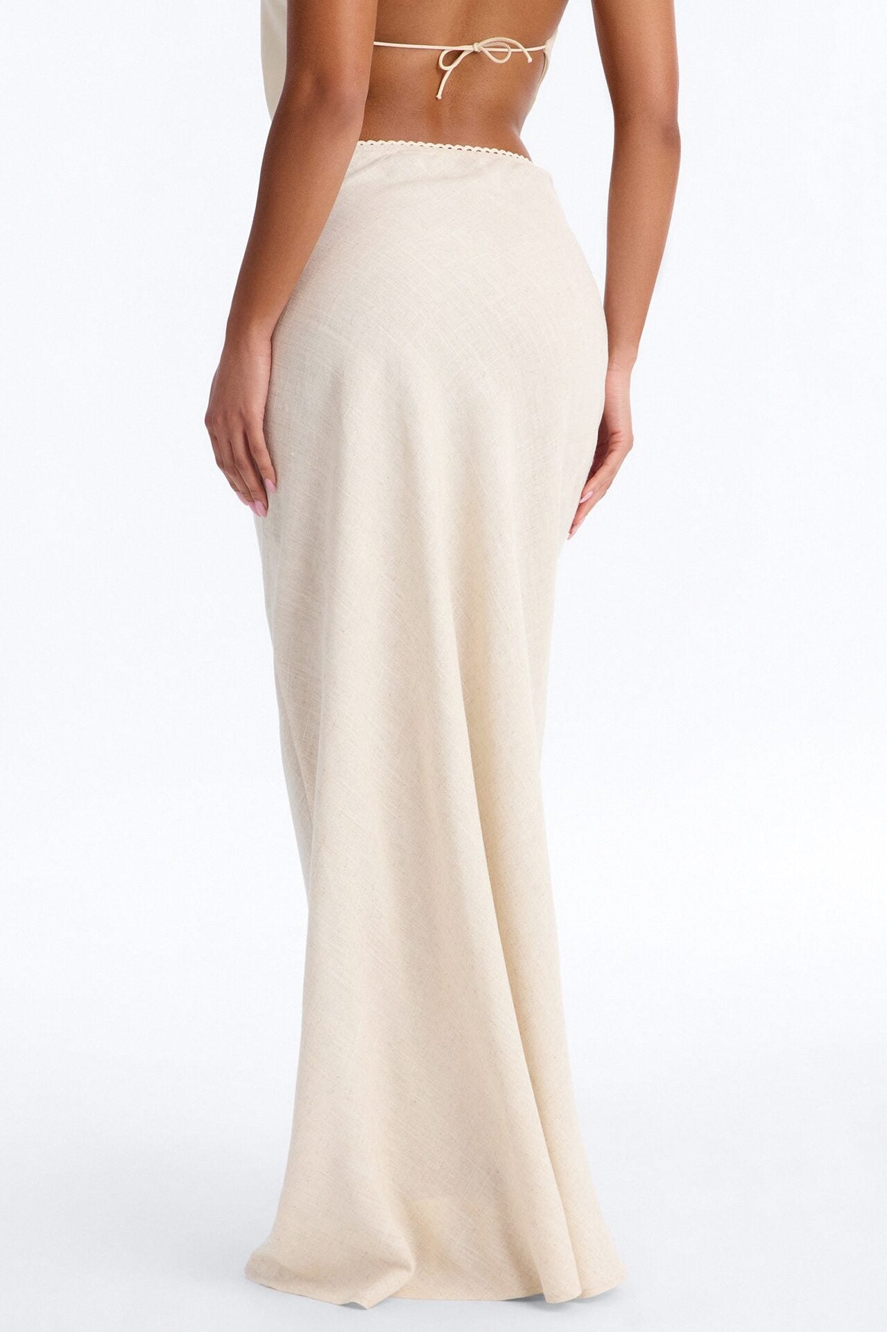 Odette Linen Blend Maxi Skirt - Natural image 3