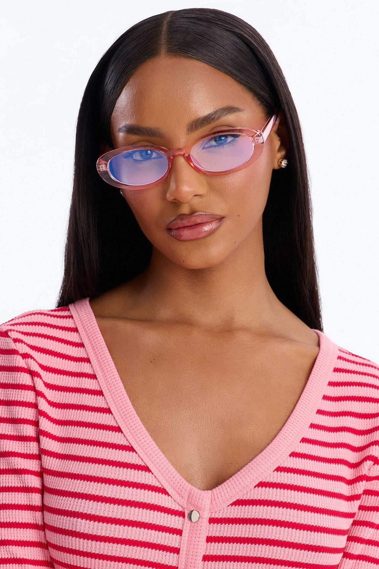 Corporate Baddie Blue Light Glasses - Pink image 2