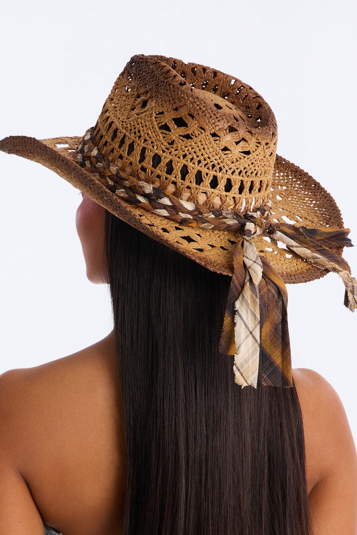 Ready To Ride Straw Braided Cowboy Hat - Khaki image 2