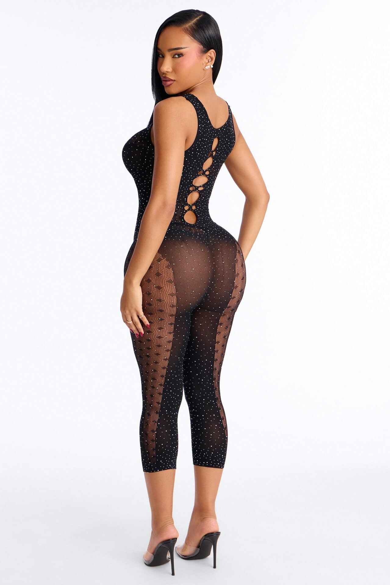 Push It Sleeveless Bodystocking - Black image 4