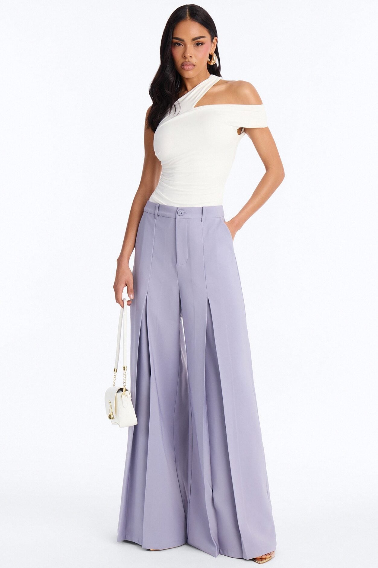 Been Here Before Ruched One Shoulder Bodysuit - White image 2
