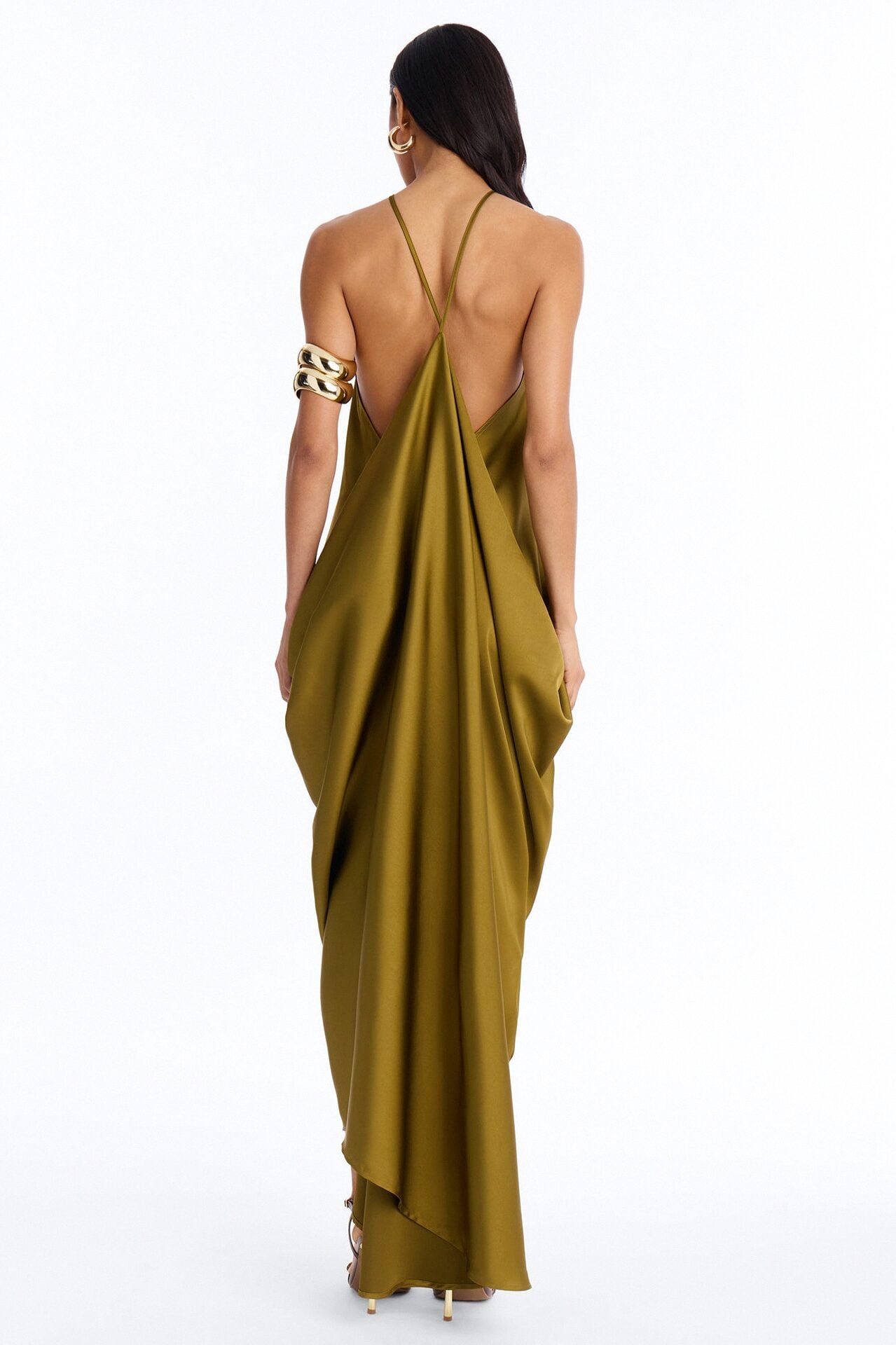 Elisa Draped Maxi Dress - Olive image 4