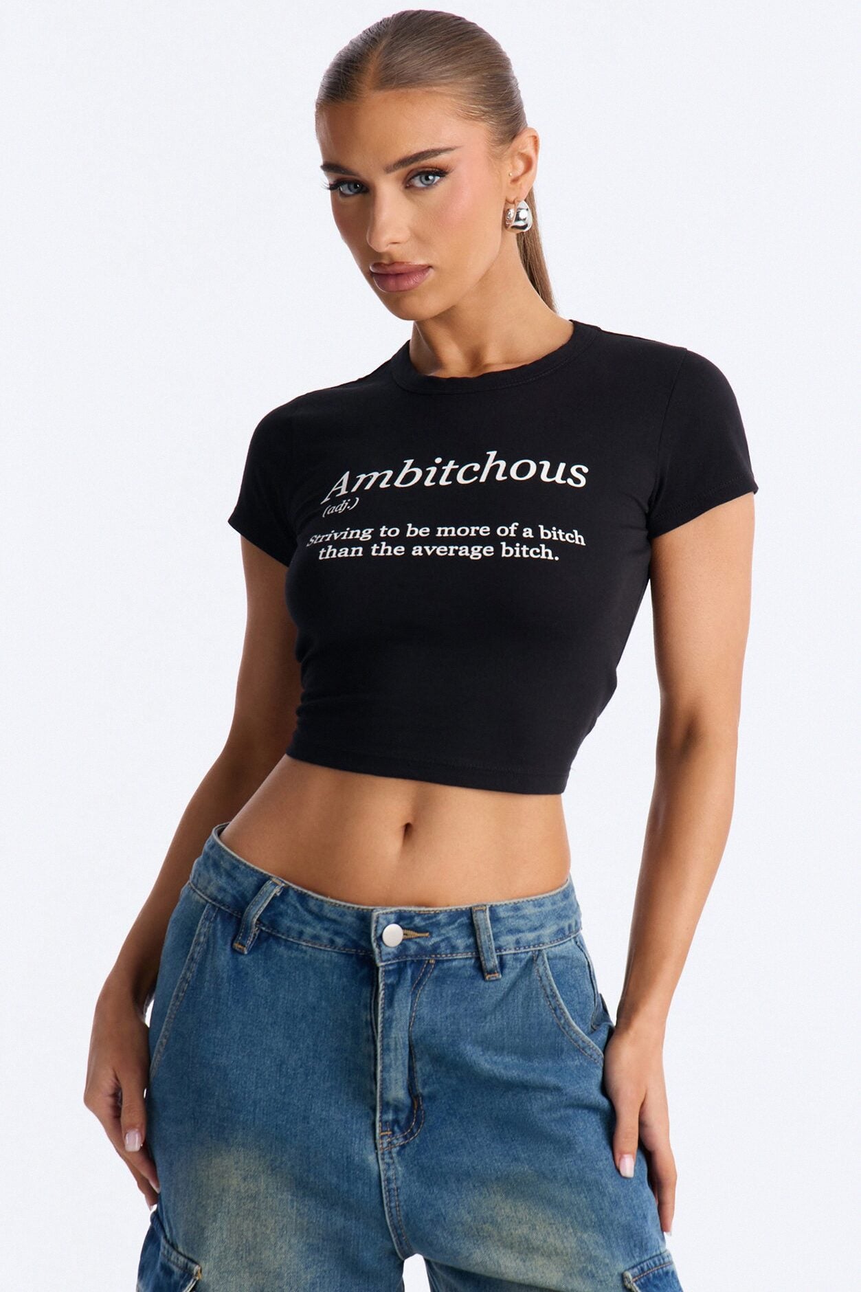 Ambitchous Baby Tee - Black image 2