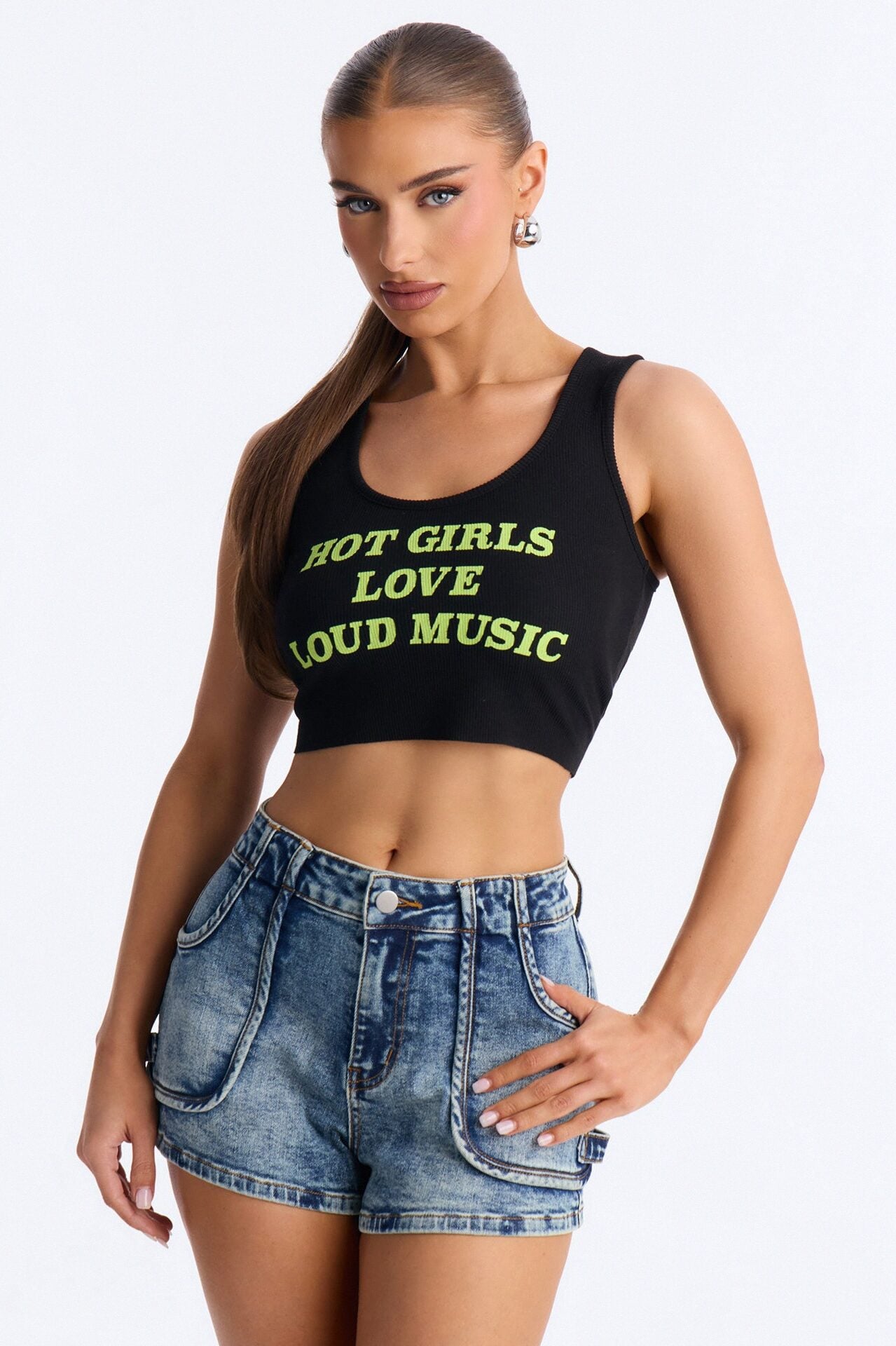 Hot Girls Love Loud Music Tank - Black image 2