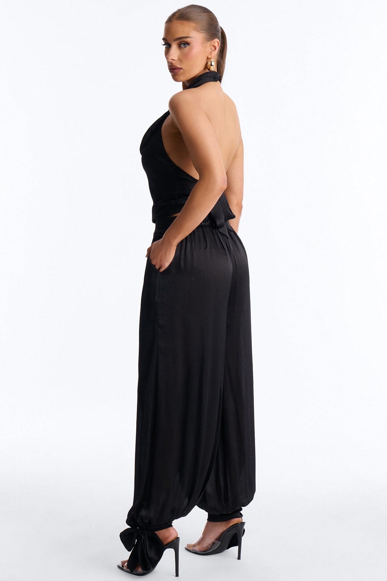 Paola Halter Balloon Pant Set - Black image 5
