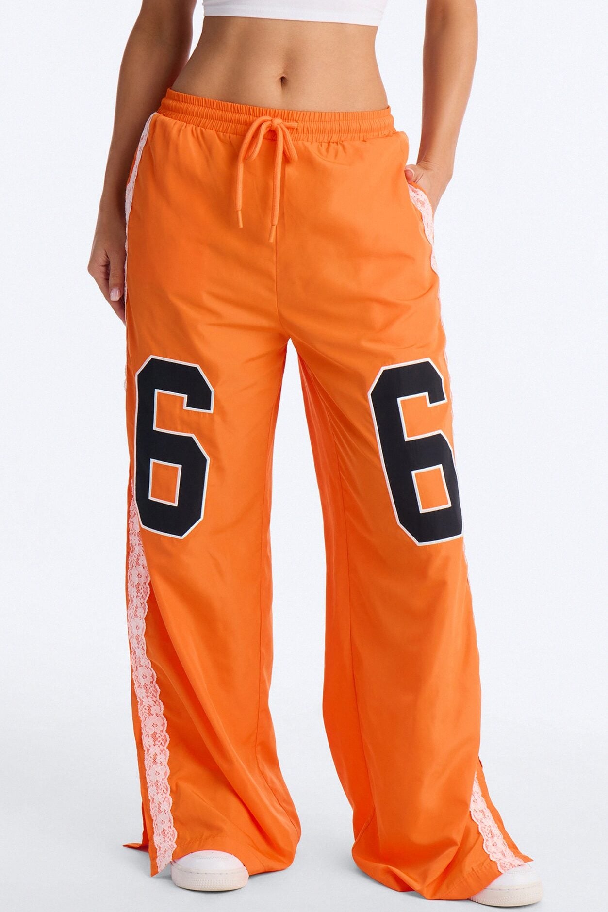 Lucky You Laced Windbreaker Lounge Pant - Orange image 2