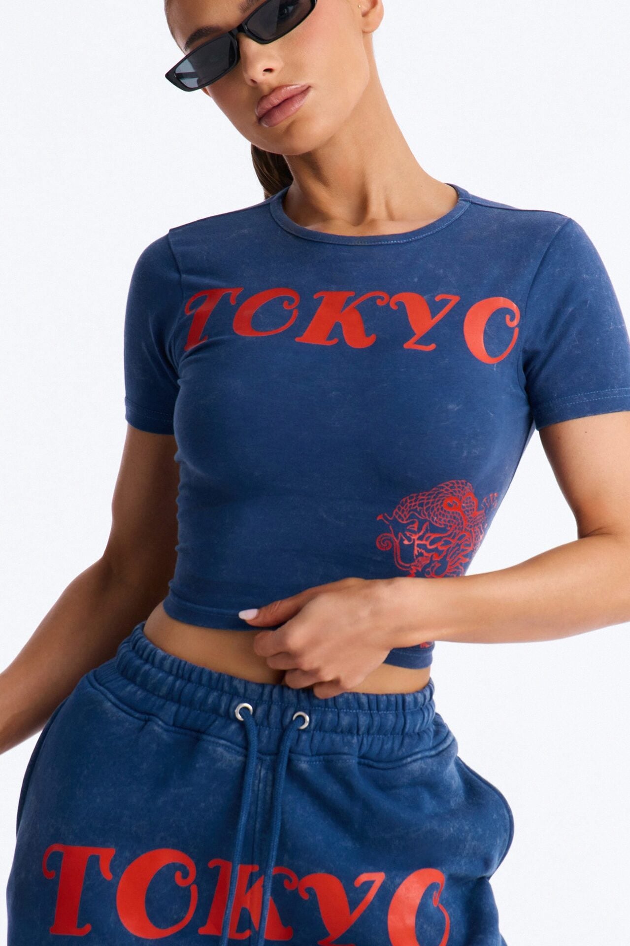 Tokyo Fleece Wide Leg Pant Set - Blue image 3