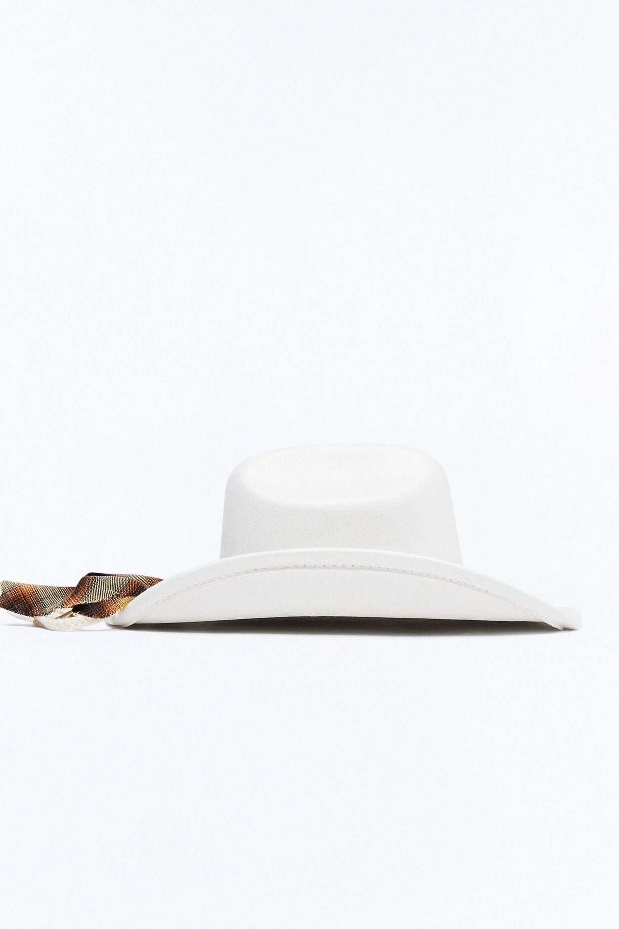 Saddle Up Faux Suede Braided Cowboy Hat - Ivory image 4