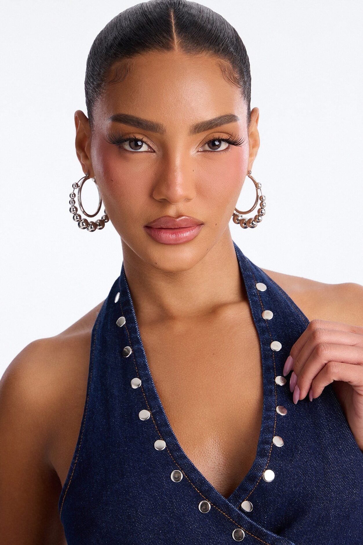 Misty Bubble Hoop Earrings - Silver image 2