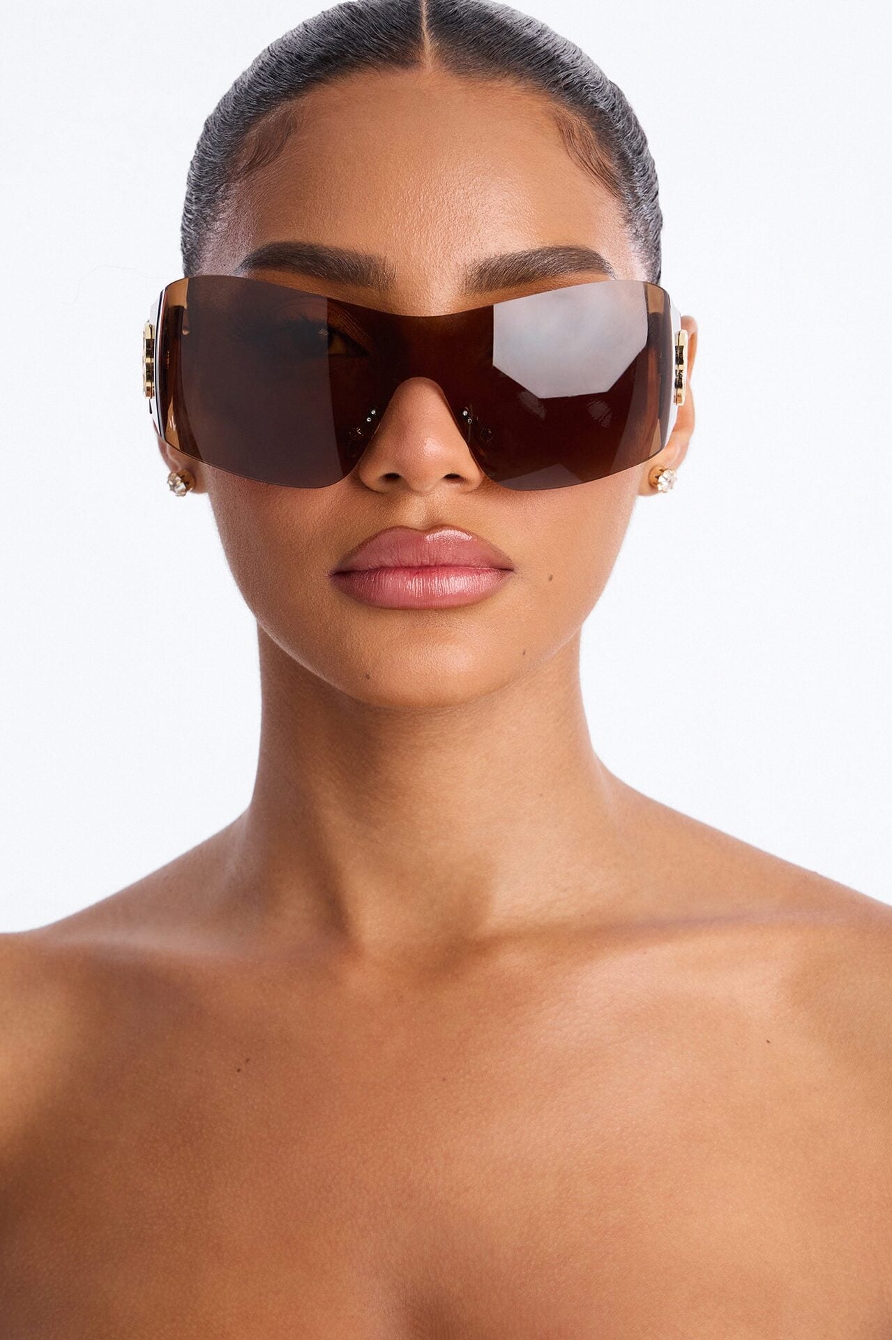 Hot Shot Shield Sunglasses - Brown image 2
