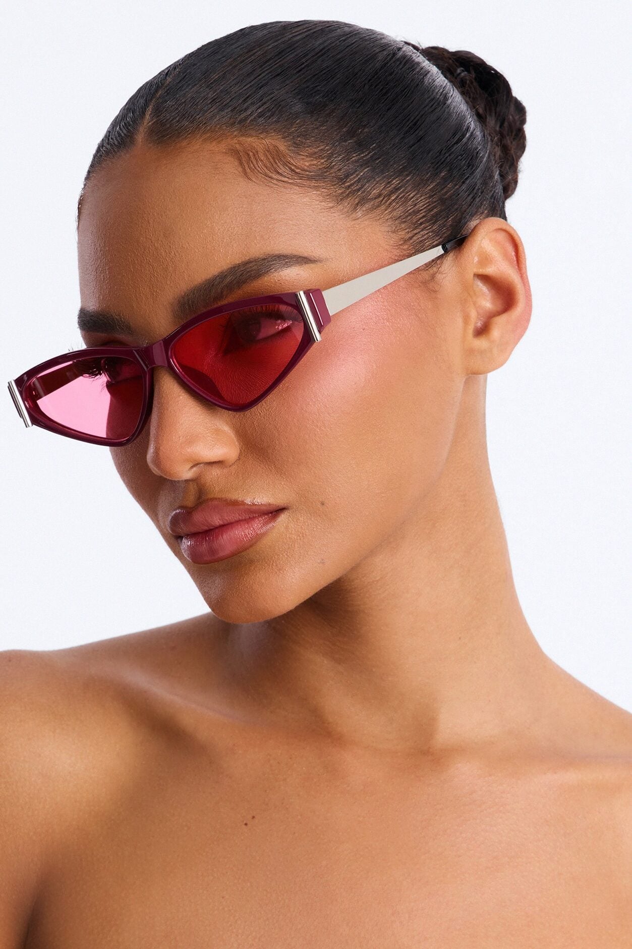Sherly Temple Cat Eye Sunglasses - Red/combo image 2
