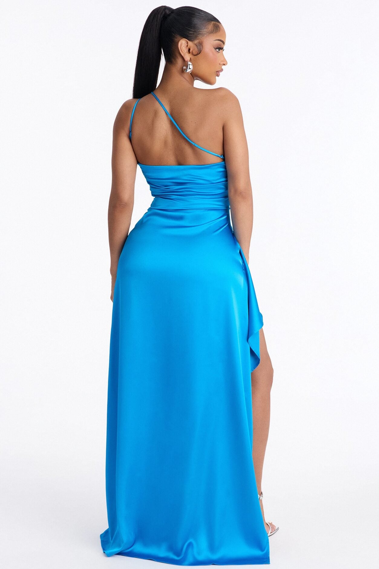 Angelic Aura Satin Gown - Blue image 6