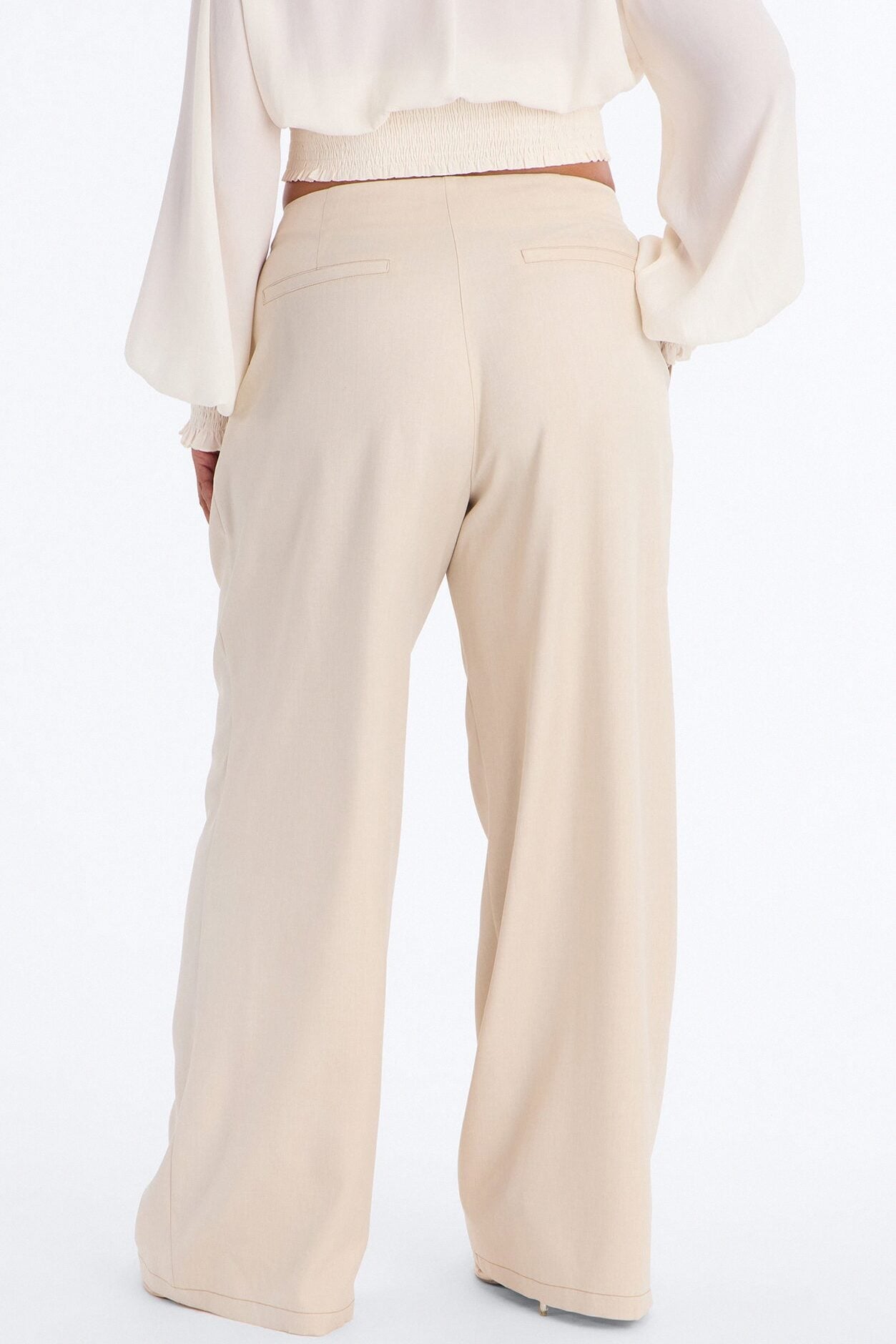 Angela High Rise Trouser Pant 33″ - Stone image 4