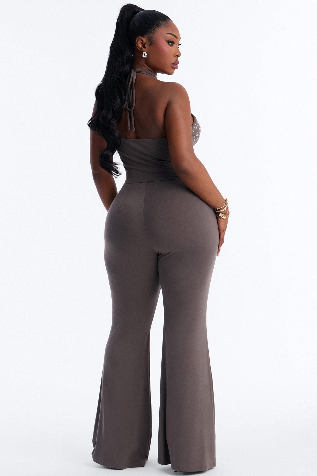 Better Than Your Ex Studded Flare Pant Set - Grey image 7