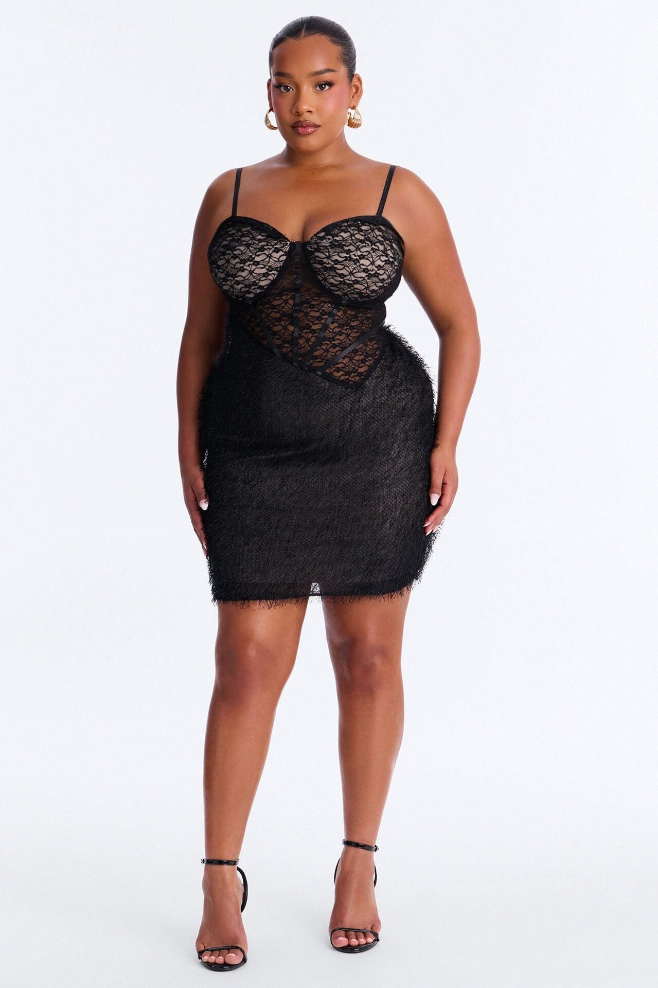 Always Yours Sheer Lace Mini Dress - Black image 6
