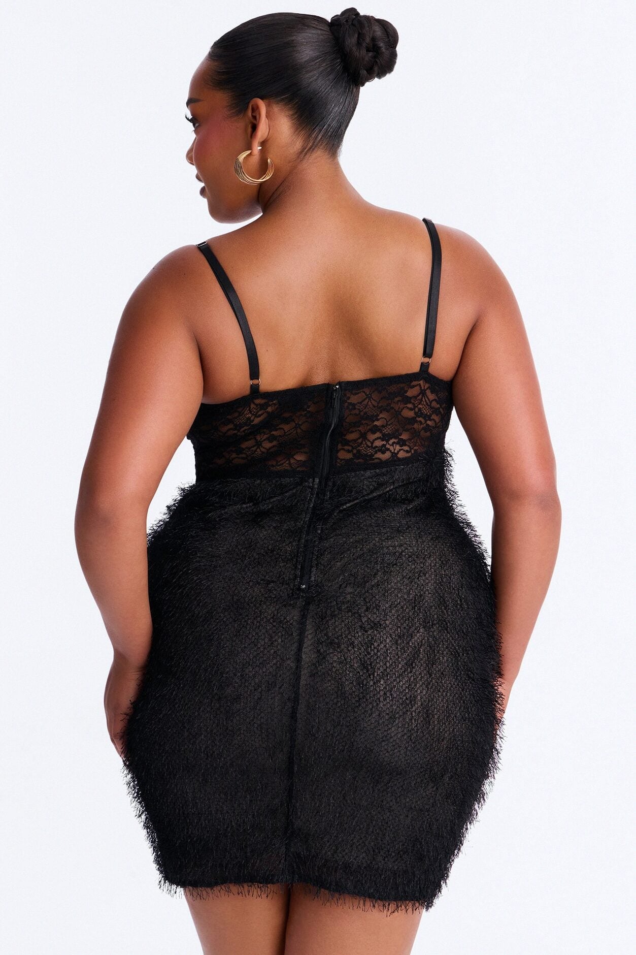 Always Yours Sheer Lace Mini Dress - Black image 8